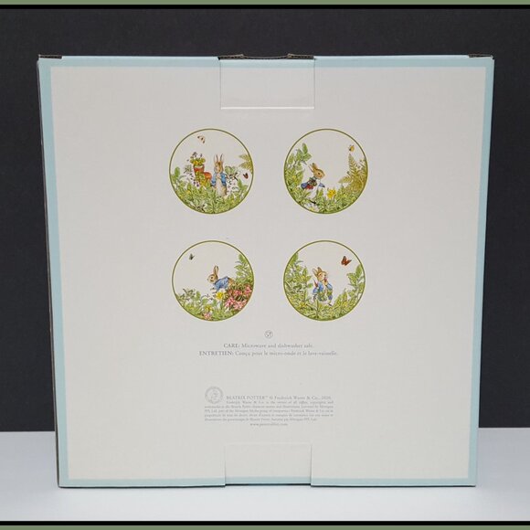 NEW RARE Pottery Barn Set of 4 Beatrix Potter Peter Rabbit Salad Plates NIB - Picture 10 of 10